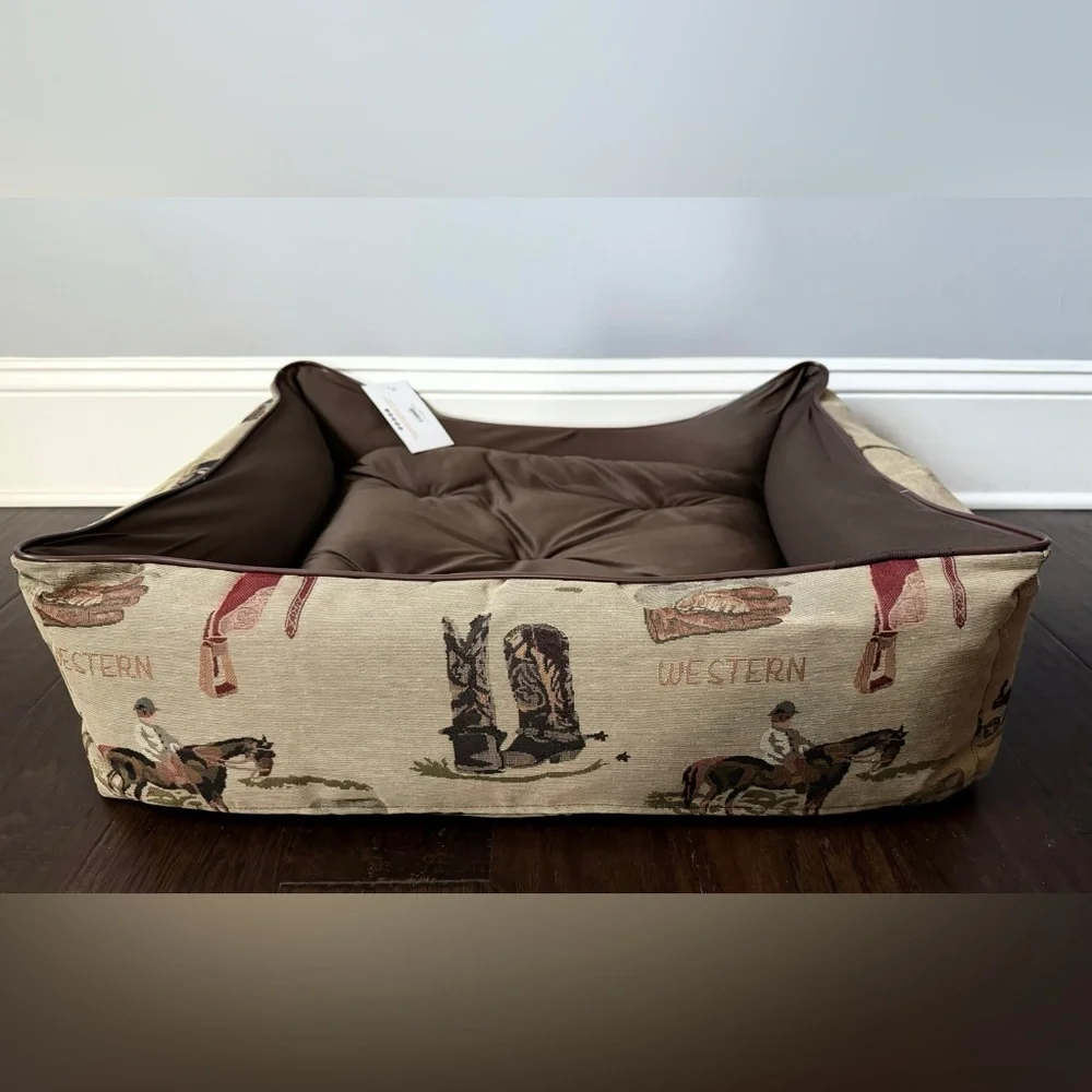 Huntley Equestrian Western Brown Medium Dog Bed